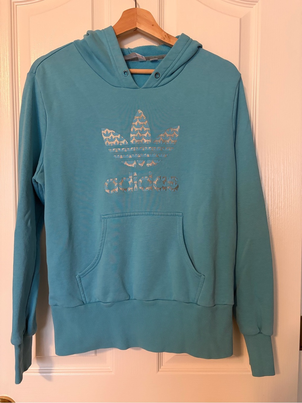 adidas Originals Y2K Trefoil Logo Hoodie Blue Medium